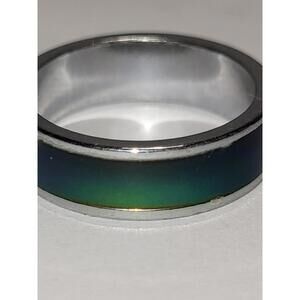 Vintage Style Mood Ring Thermochromic Color Change Flat Band Fashion Jewelry